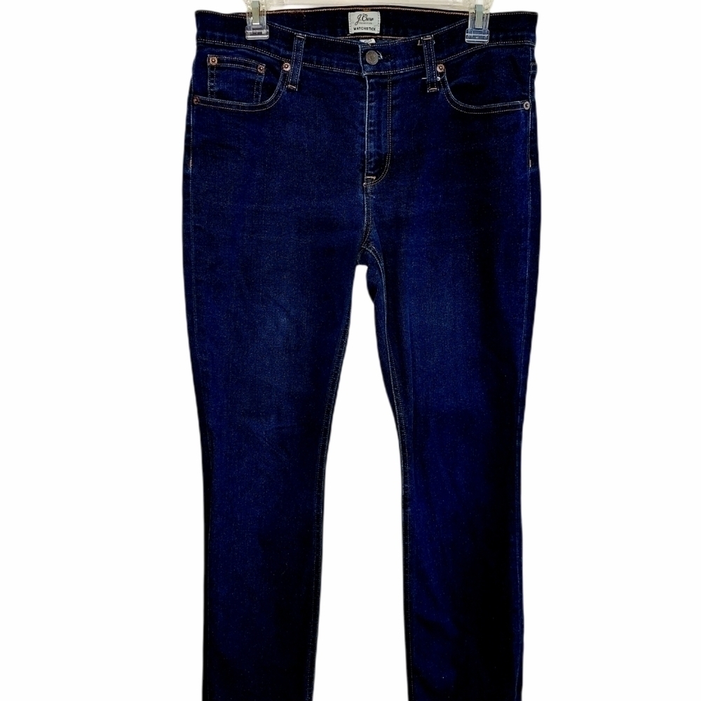 J. CREW Matchstick Jeans size 29 Straight Stretch Denim Darkee Wash EUC